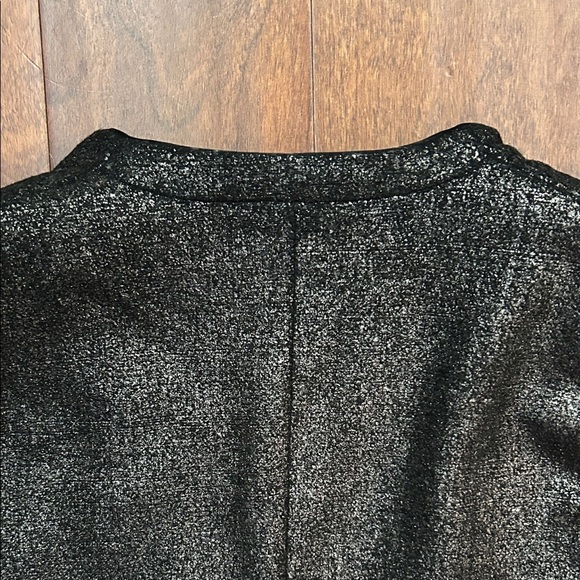 April77 French Lux Shimmering Black Metallic Women's Tuxedo Jacket, Size Small - Picture 12 of 16